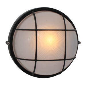 Plastic B/Head round with grid black eurolux