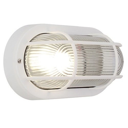 Oval plastic b/head plain white eurolux