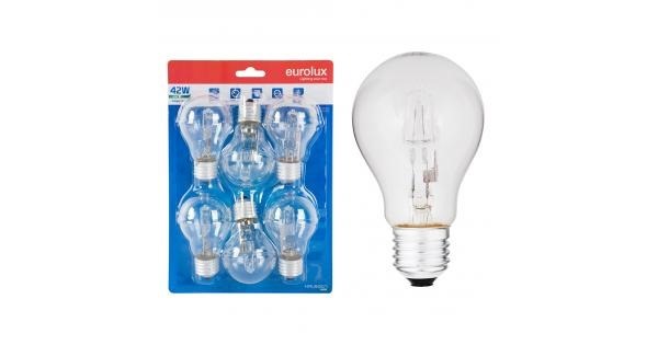 Halogen 42w e27 a55 globe single blister eurolux