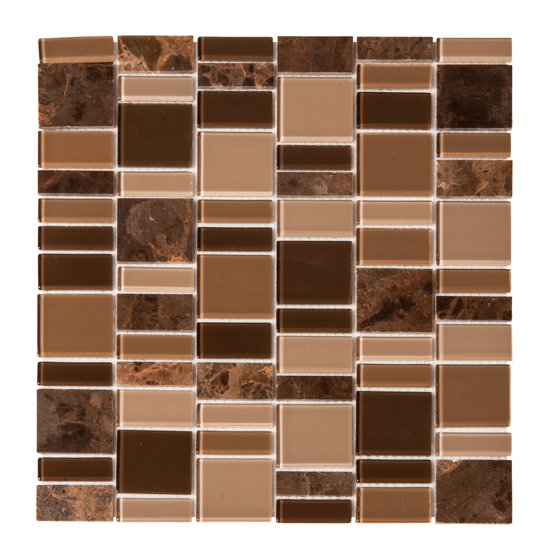 Mosaic glass & stone mocca