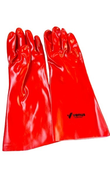 Red pvc gloves 35cm Red pvc gloves 35cm