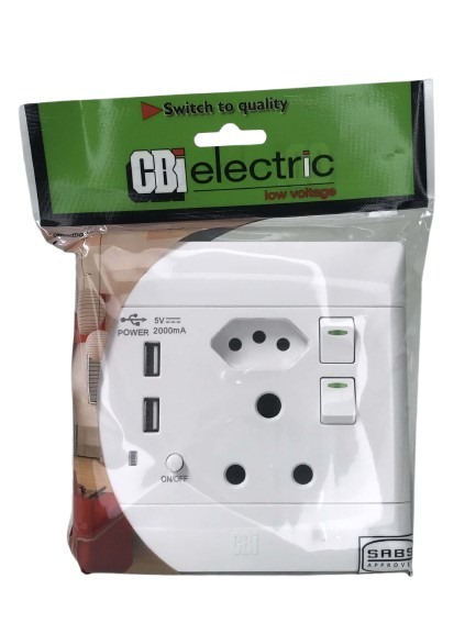 CBI usb 4x4 white socket
