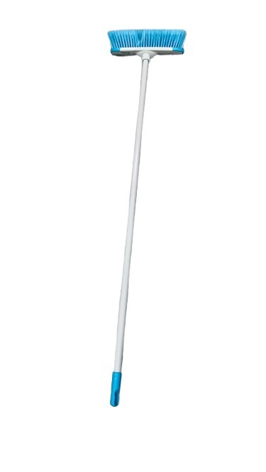 Blue soft broom with handle