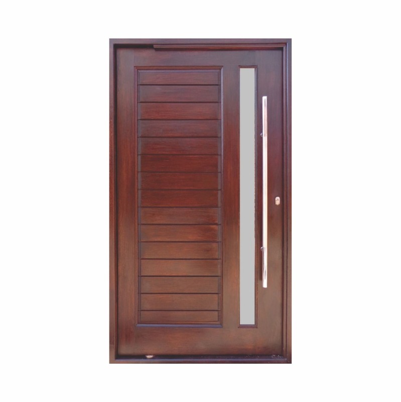 Horizontal side glass pivot door